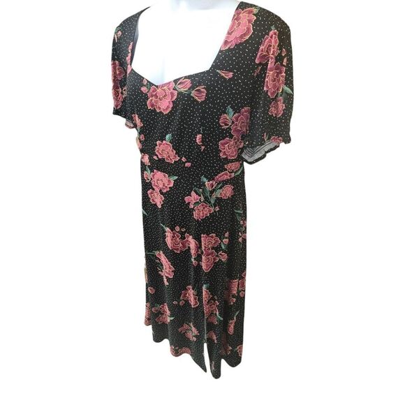 TORRID Women's Tea Length Stretch Challis Sweetheart floral dot A-line dress 2X - Picture 4 of 17